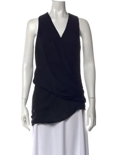 Pre-owned Helmut Lang V-neck Sleeveless Blouse In Black