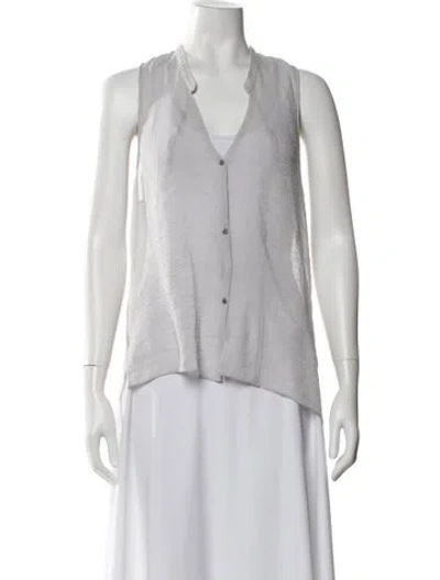 Pre-owned Helmut Lang V-neck Sleeveless Blouse In Gray