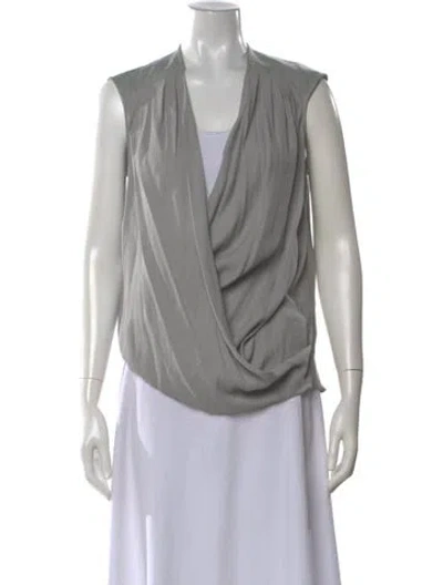 Pre-owned Helmut Lang V-neck Sleeveless Blouse In Gray