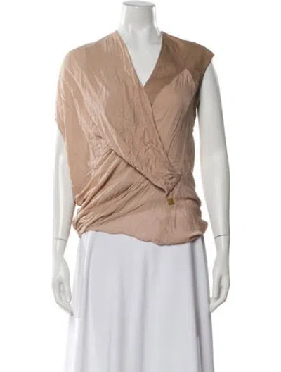 Pre-owned Helmut Lang V-neck Sleeveless Blouse In Pink