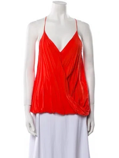 Pre-owned Helmut Lang V-neck Sleeveless Blouse In Red
