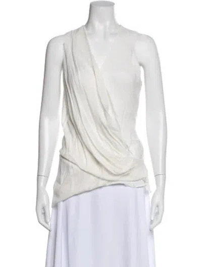 Pre-owned Helmut Lang V-neck Sleeveless Blouse In White