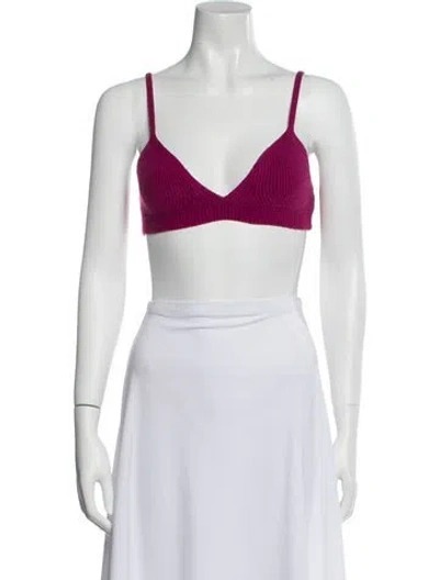 Pre-owned Helmut Lang V-neck Sleeveless Crop Top W/ Tags In Purple