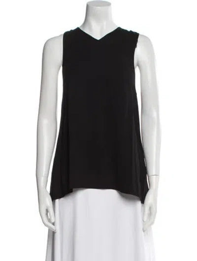 Pre-owned Helmut Lang V-neck Sleeveless Top In Black