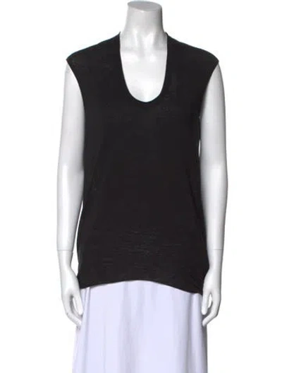 Pre-owned Helmut Lang V-neck Sleeveless Top In Black