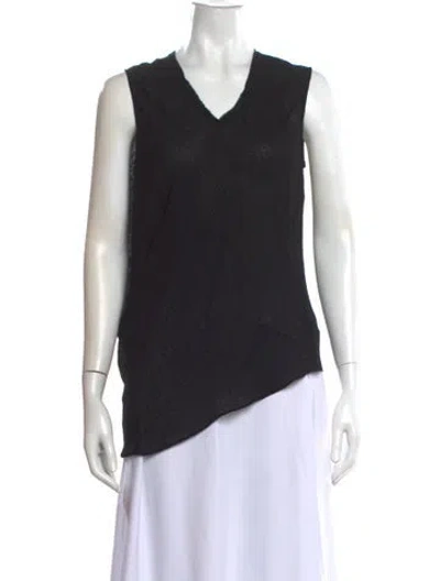 Pre-owned Helmut Lang V-neck Sleeveless Top In Black