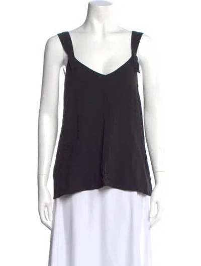 Pre-owned Helmut Lang V-neck Sleeveless Top In Black