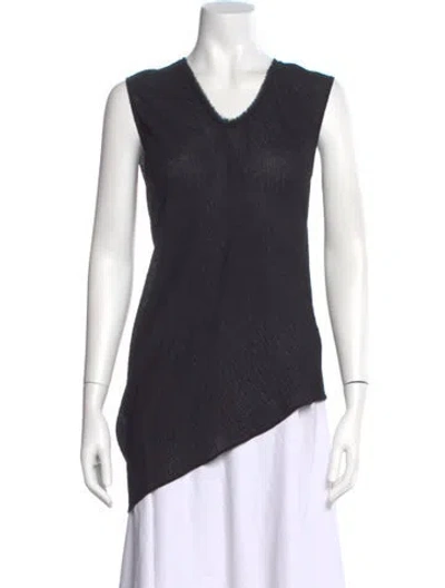 Pre-owned Helmut Lang V-neck Sleeveless Top In Black