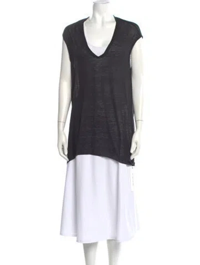 Pre-owned Helmut Lang V-neck Sleeveless Top In Black