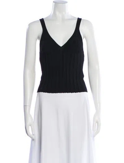 Pre-owned Helmut Lang V-neck Sleeveless Top In Black