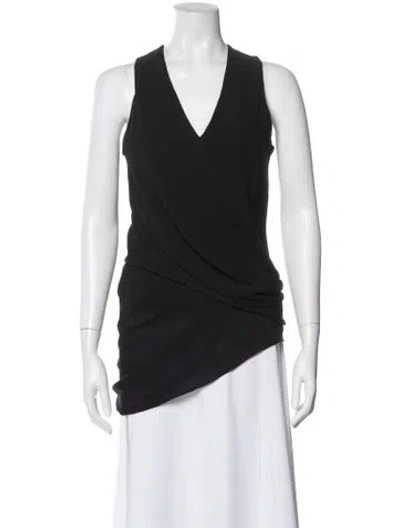 Pre-owned Helmut Lang V-neck Sleeveless Top In Black