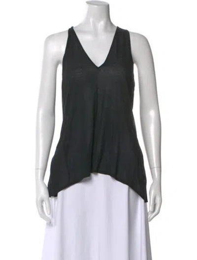 Pre-owned Helmut Lang V-neck Sleeveless Top In Black