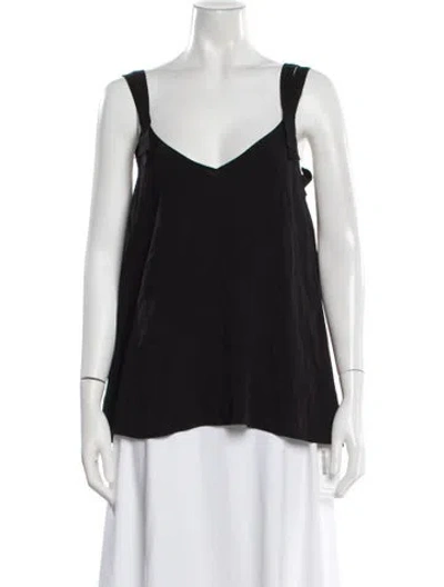 Pre-owned Helmut Lang V-neck Sleeveless Top In Black