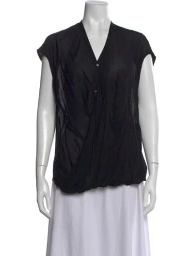 Pre-owned Helmut Lang V-neck Sleeveless Top In Black