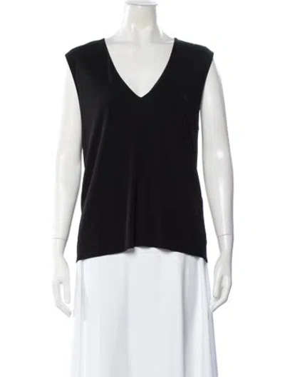 Pre-owned Helmut Lang V-neck Sleeveless Top In Black
