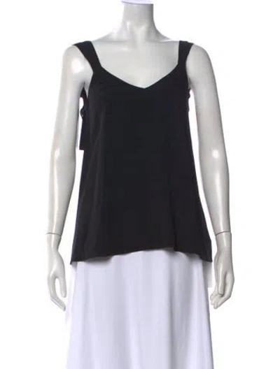 Pre-owned Helmut Lang V-neck Sleeveless Top In Black
