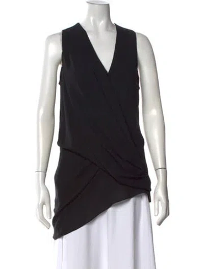 Pre-owned Helmut Lang V-neck Sleeveless Top In Black