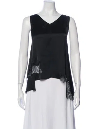 Pre-owned Helmut Lang V-neck Sleeveless Top In Black