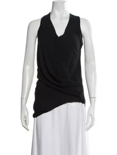 Pre-owned Helmut Lang V-neck Sleeveless Top In Black