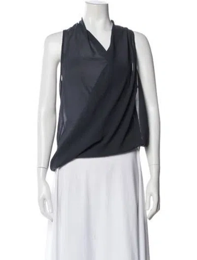 Pre-owned Helmut Lang V-neck Sleeveless Top In Blue