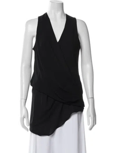 Pre-owned Helmut Lang V-neck Sleeveless Top In Blue