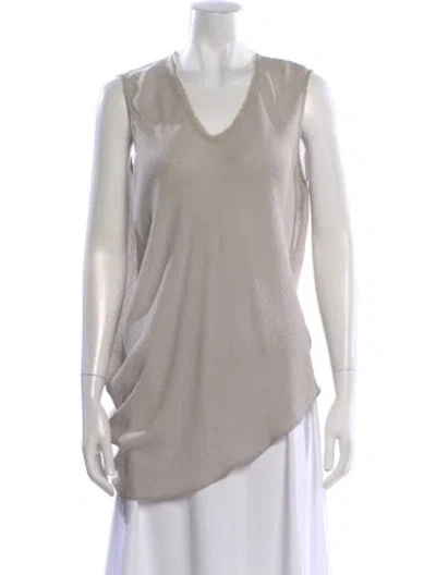 Pre-owned Helmut Lang V-neck Sleeveless Top In Brown