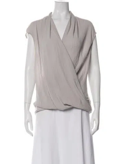 Pre-owned Helmut Lang V-neck Sleeveless Top In Green