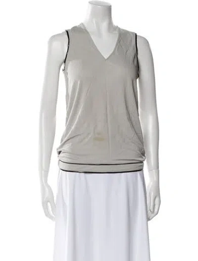 Pre-owned Helmut Lang V-neck Sleeveless Top In Neutral