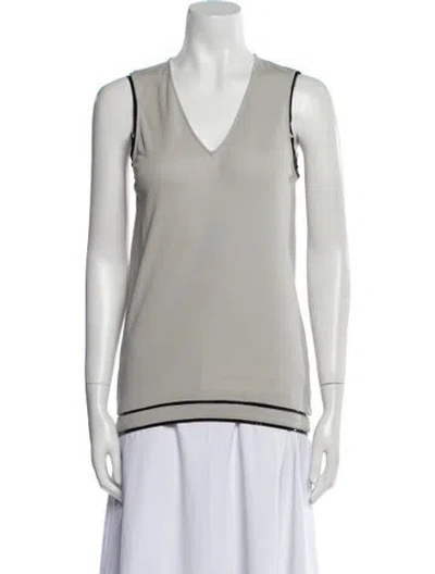 Pre-owned Helmut Lang V-neck Sleeveless Top In Neutral