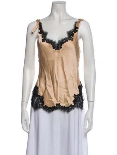 Pre-owned Helmut Lang V-neck Sleeveless Top In Neutral