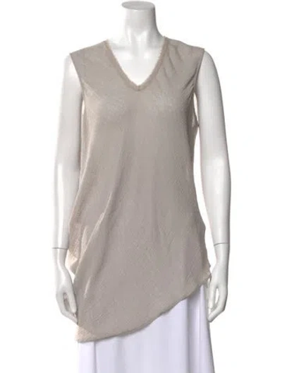 Pre-owned Helmut Lang V-neck Sleeveless Top In Neutral