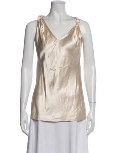 Pre-owned Helmut Lang V-neck Sleeveless Top In Neutral