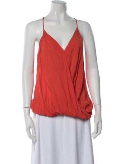 Pre-owned Helmut Lang V-neck Sleeveless Top In Orange