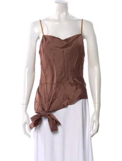 Pre-owned Helmut Lang V-neck Sleeveless Top W/ Tags In Brown