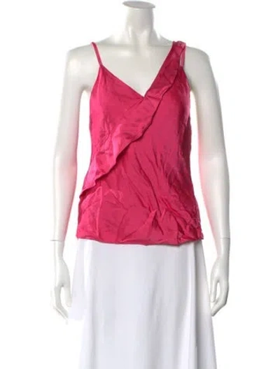 Pre-owned Helmut Lang V-neck Sleeveless Top W/ Tags In Pink
