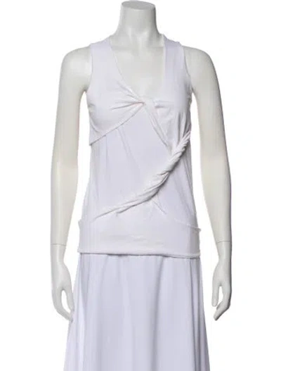Pre-owned Helmut Lang V-neck Sleeveless Top In White