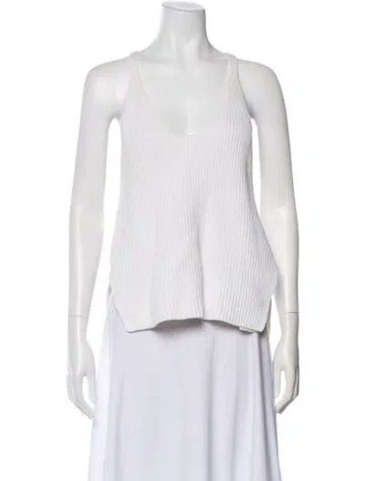 Pre-owned Helmut Lang V-neck Sleeveless Top In White