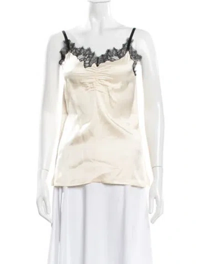 Pre-owned Helmut Lang V-neck Sleeveless Top In White