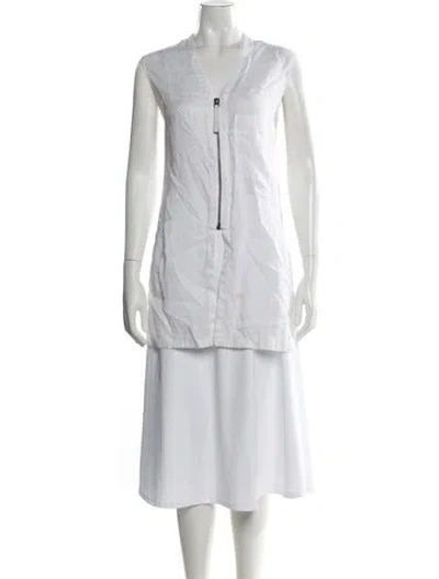 Pre-owned Helmut Lang V-neck Sleeveless Top In White