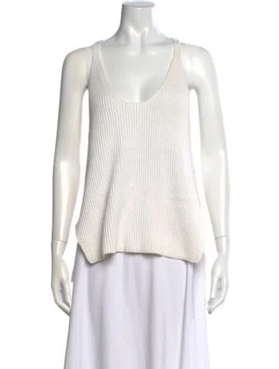 Pre-owned Helmut Lang V-neck Sleeveless Top In White