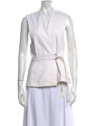 Pre-owned Helmut Lang V-neck Sleeveless Top In White