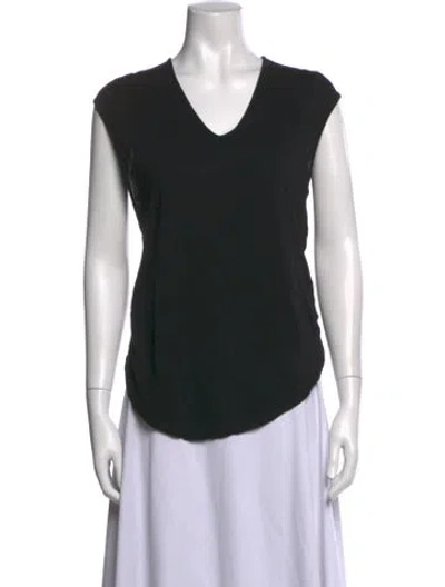 Pre-owned Helmut Lang V-neck Sleeveless T-shirt In Black