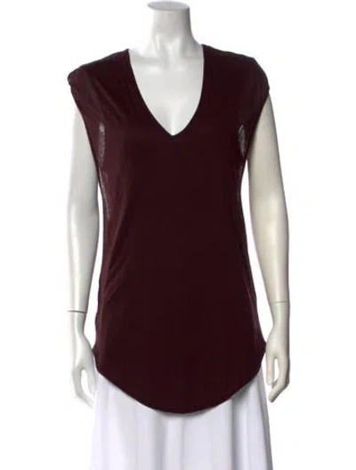 Pre-owned Helmut Lang V-neck Sleeveless T-shirt In Brown