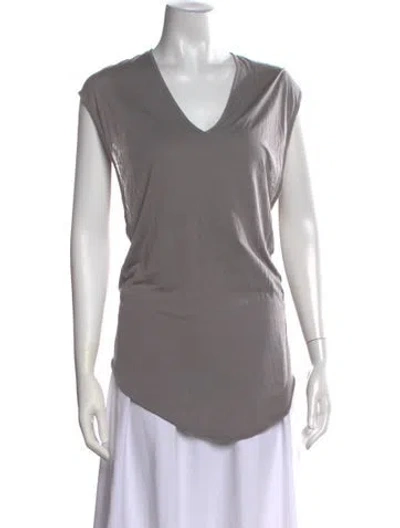 Pre-owned Helmut Lang V-neck Sleeveless T-shirt W/ Tags In Grey