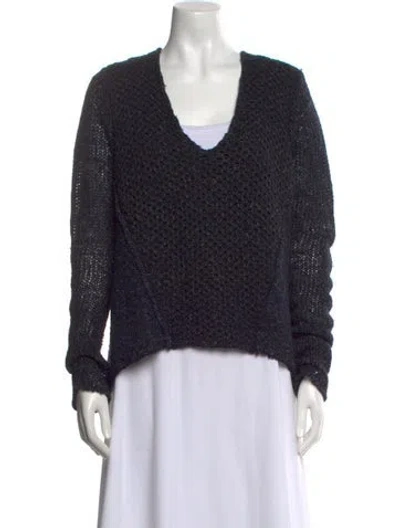 Pre-owned Helmut Lang V-neck Sweater In Blue
