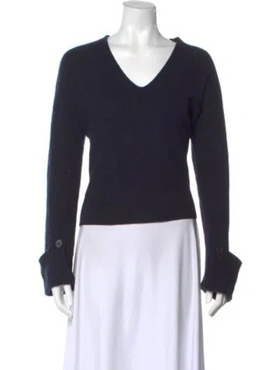 Pre-owned Helmut Lang V-neck Sweater In Blue