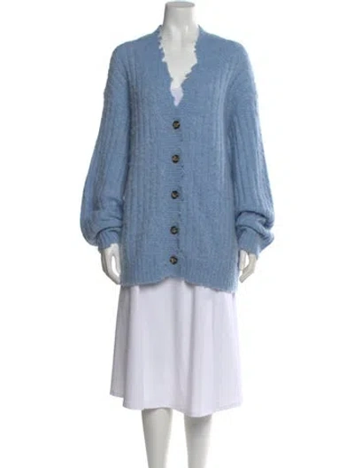 Pre-owned Helmut Lang V-neck Sweater In Blue