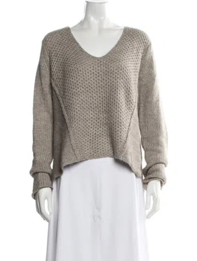 Pre-owned Helmut Lang V-neck Sweater In Brown