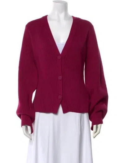 Pre-owned Helmut Lang V-neck Sweater In Burgundy