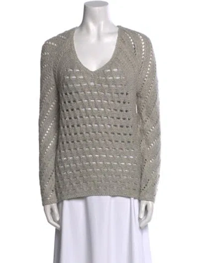 Pre-owned Helmut Lang V-neck Sweater In Gray